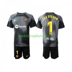 FC Barcelona Ter Stegen 1 Målmand Børn Udebane Fodboldtrøje 2022-2023 Kortærmet