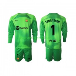 FC Barcelona Ter Stegen 1 Målmand Børn Hjemmebane Fodboldtrøje 2022-2023 Langærmet