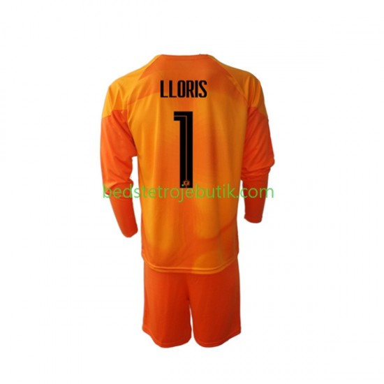 Frankrig Hugo Lloris 1 Målmand Børn Udebane Fodboldtrøje World Cup 2022 Langærmet