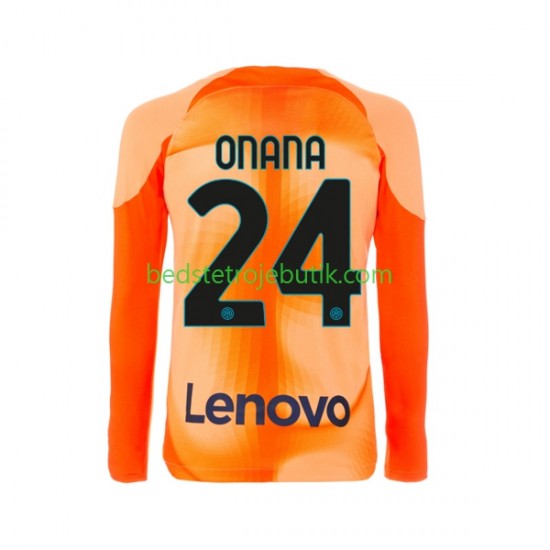 Inter Milan Andre Onana 24 Målmand Mænd 4. Valg Fodboldtrøje 2022-2023 Langærmet