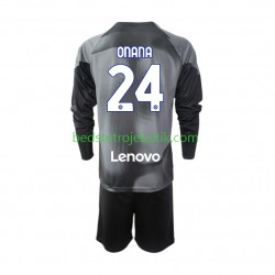 Inter Milan Andre Onana 24 Målmand Børn Hjemmebane Fodboldtrøje 2022-2023 Langærmet