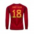 Spanien JORDI ALBA 18 Mænd Hjemmebane Fodboldtrøje World Cup 2022 Langærmet