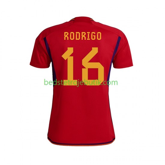 Spanien RODRIGO 16 Mænd Hjemmebane Fodboldtrøje World Cup 2022 Kortærmet