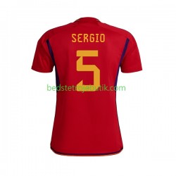 Spanien SERGIO BUSQUETS 5 Mænd Hjemmebane Fodboldtrøje World Cup 2022 Kortærmet