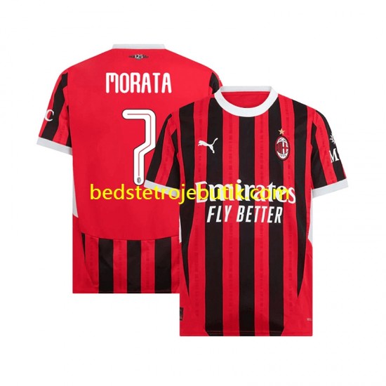AC Milan UCL Font MORATA 7 Mænd Hjemmebane Fodboldtrøje 2024-2025 Kortærmet