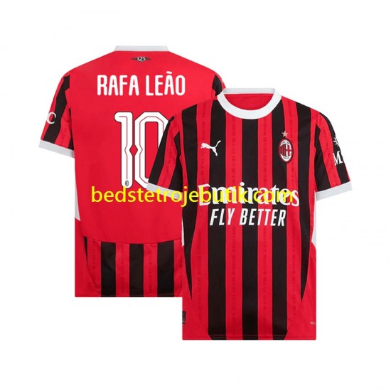 AC Milan UCL Font RAFA LEAO 10 Mænd Hjemmebane Fodboldtrøje 2024-2025 Kortærmet