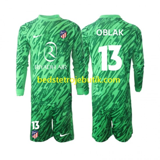 Atlético Madrid Jan Oblak 13 Målmand Børn Udebane Fodboldtrøje 2024-2025 Langærmet
