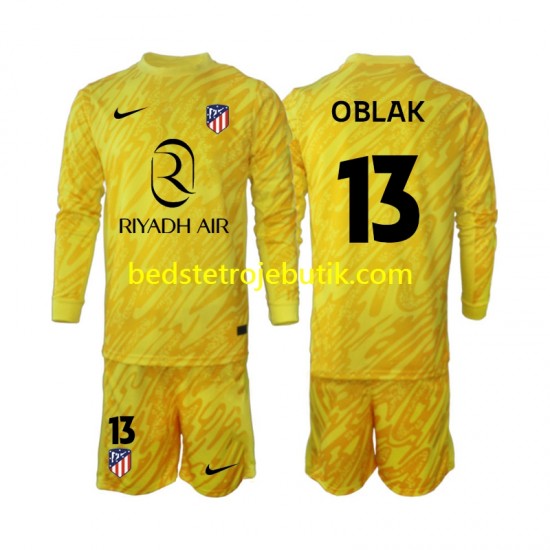 Atlético Madrid Jan Oblak 13 Målmand Børn 3. Valg Fodboldtrøje 2024-2025 Langærmet