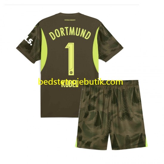 Borussia Dortmund Gregor Kobel 1 Målmand Børn Udebane Fodboldtrøje 2024-2025 Kortærmet
