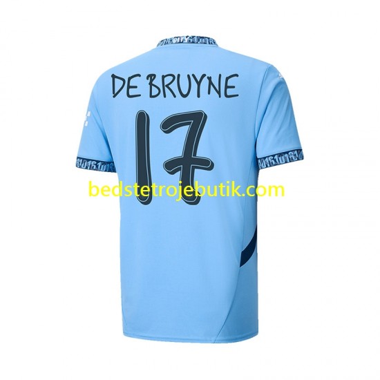 Manchester City UCL Font DE BRUYNE 17 Mænd Hjemmebane Fodboldtrøje 2024-2025 Kortærmet