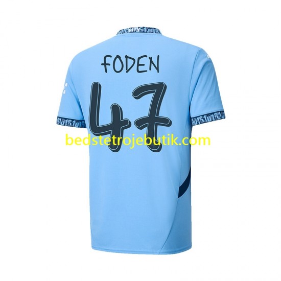 Manchester City UCL Font FODEN 47 Mænd Hjemmebane Fodboldtrøje 2024-2025 Kortærmet