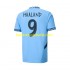 Manchester City UCL Font Haaland 9 Mænd Hjemmebane Fodboldtrøje 2024-2025 Kortærmet