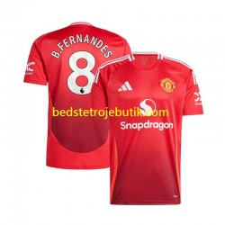 Manchester United Bruno Fernandes 8 Mænd Hjemmebane Fodboldtrøje 2024-2025 Kortærmet