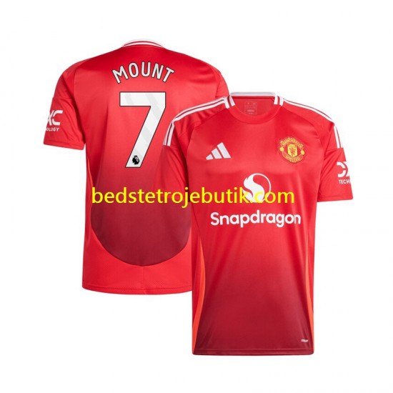 Manchester United Mason Mount 7 Mænd Hjemmebane Fodboldtrøje 2024-2025 Kortærmet