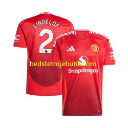 Manchester United Victor Lindelof 2 Mænd Hjemmebane Fodboldtrøje 2024-2025 Kortærmet