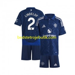 Manchester United Victor Lindelof 2 Børn Udebane Fodboldtrøje 2024-2025 Kortærmet