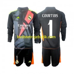 Real Madrid Thibaut Courtois 1 Målmand Børn Udebane Fodboldtrøje 2024-2025 Langærmet