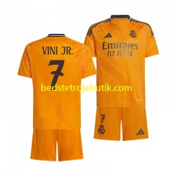 Real Madrid VINI JR 7 Børn Udebane Fodboldtrøje 2024-2025 Kortærmet