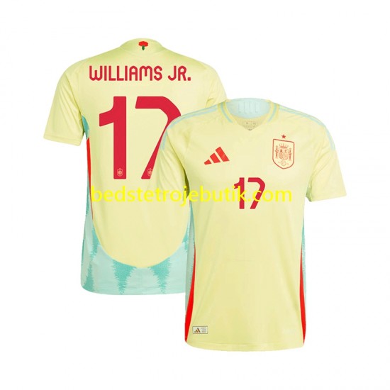 Spanien WILLIAMS JR 17 Mænd Udebane Fodboldtrøje Euro 2024 Kortærmet