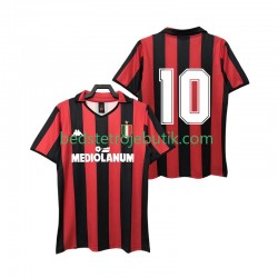 AC Milan 10 1988 1989 Retro Mænd Hjemmebane Fodboldtrøje Kortærmet
