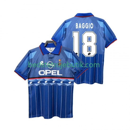 AC Milan BAGGIO 18 1995 1996 Retro Mænd Udebane Fodboldtrøje Kortærmet
