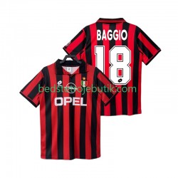 AC Milan BAGGIO 18 1996 1997 Retro Mænd Hjemmebane Fodboldtrøje Kortærmet