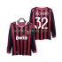 AC Milan BECKHAM 32 2009 Retro Mænd Hjemmebane Fodboldtrøje 2010 Langærmet