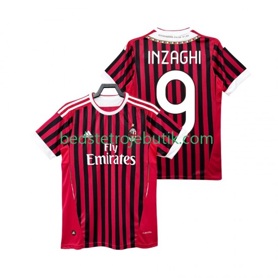 AC Milan INZAGHI 9 2012 Retro Mænd Hjemmebane Fodboldtrøje 2011 Kortærmet