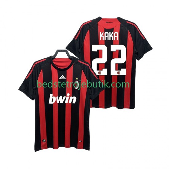 AC Milan KAKA 22 2009 Retro Mænd Hjemmebane Fodboldtrøje 2008 Kortærmet