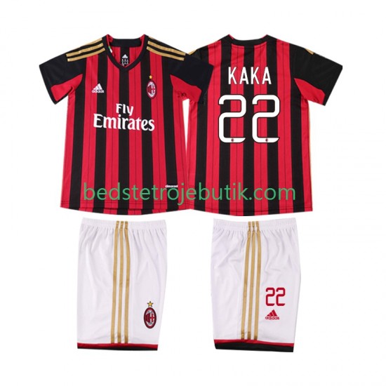 AC Milan KAKA 22 2013 2014 Retro Børn Hjemmebane Fodboldtrøje Kortærmet
