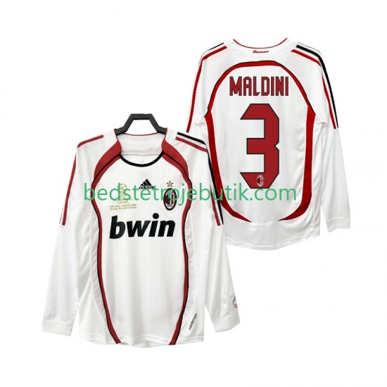 AC Milan MALDINI 3 2007 Retro Mænd Udebane Fodboldtrøje 2006 Langærmet