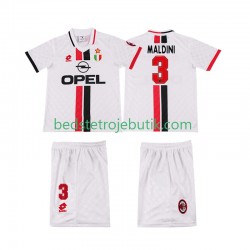 AC Milan MALDINI 3 1996 1997 Retro Børn Udebane Fodboldtrøje Kortærmet