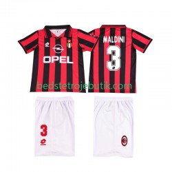 AC Milan MALDINI 3 1996 1997 Retro Børn Hjemmebane Fodboldtrøje Kortærmet