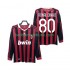 AC Milan RONALDINHO 80 2009 Retro Mænd Hjemmebane Fodboldtrøje 2010 Langærmet