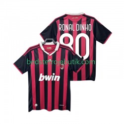 AC Milan RONALDINHO 80 2009 Retro Mænd Hjemmebane Fodboldtrøje 2010 Kortærmet