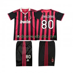 AC Milan RONALDINHO 80 2009 Retro Børn Hjemmebane Fodboldtrøje 2010 Kortærmet