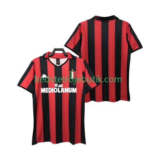 AC Milan 1988 1989 Retro Mænd Hjemmebane Fodboldtrøje Kortærmet