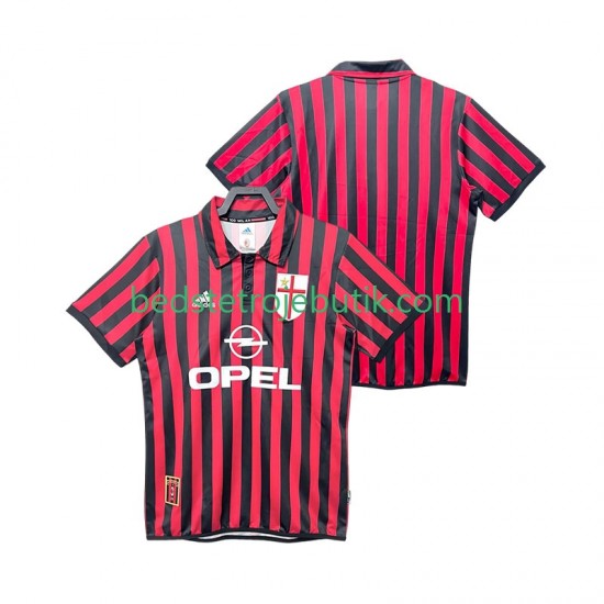 AC Milan 2000 Retro Mænd Hjemmebane Fodboldtrøje 1999 Kortærmet