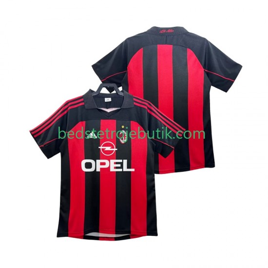 AC Milan 2000 Retro Mænd Hjemmebane Fodboldtrøje 2002 Kortærmet