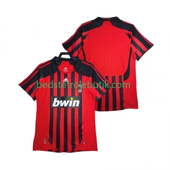 AC Milan 2007 Retro Mænd Hjemmebane Fodboldtrøje 2008 Kortærmet