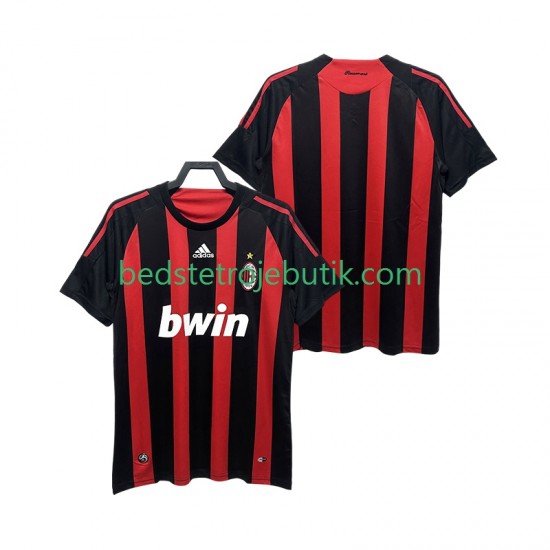 AC Milan 2009 Retro Mænd Hjemmebane Fodboldtrøje 2008 Kortærmet