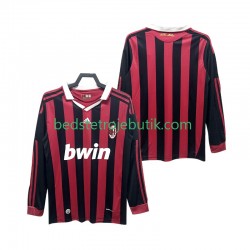 AC Milan 2009 Retro Mænd Hjemmebane Fodboldtrøje 2010 Langærmet