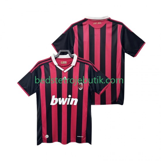 AC Milan 2009 Retro Mænd Hjemmebane Fodboldtrøje 2010 Kortærmet
