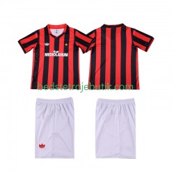 AC Milan 1990 1991 Retro Børn Hjemmebane Fodboldtrøje Kortærmet