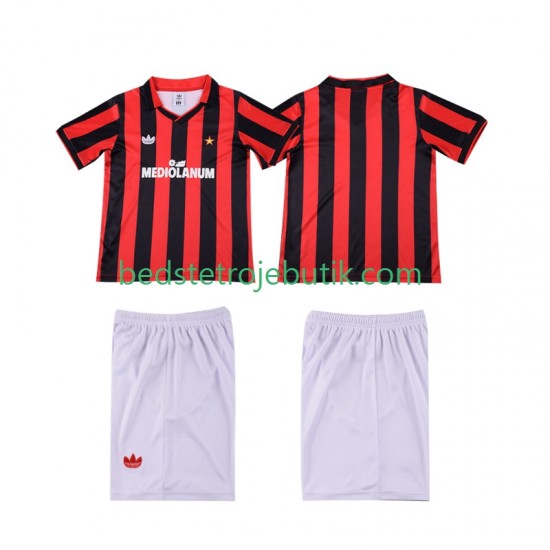 AC Milan 1990 1991 Retro Børn Hjemmebane Fodboldtrøje Kortærmet