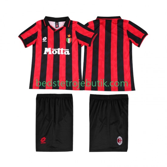 AC Milan 1993 1994 Retro Børn Hjemmebane Fodboldtrøje Kortærmet