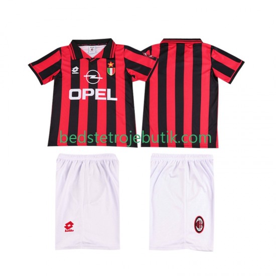 AC Milan 1996 1997 Retro Børn Hjemmebane Fodboldtrøje Kortærmet