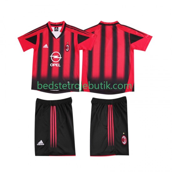 AC Milan 2005 Retro Børn Hjemmebane Fodboldtrøje 2004 Kortærmet