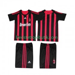 AC Milan 2009 Retro Børn Hjemmebane Fodboldtrøje 2008 Kortærmet