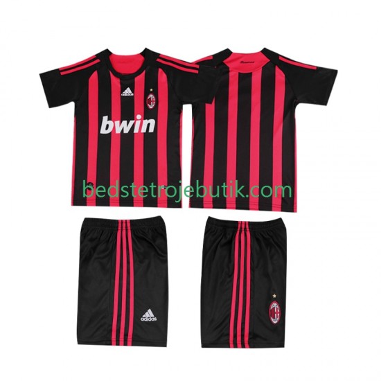 AC Milan 2009 Retro Børn Hjemmebane Fodboldtrøje 2008 Kortærmet